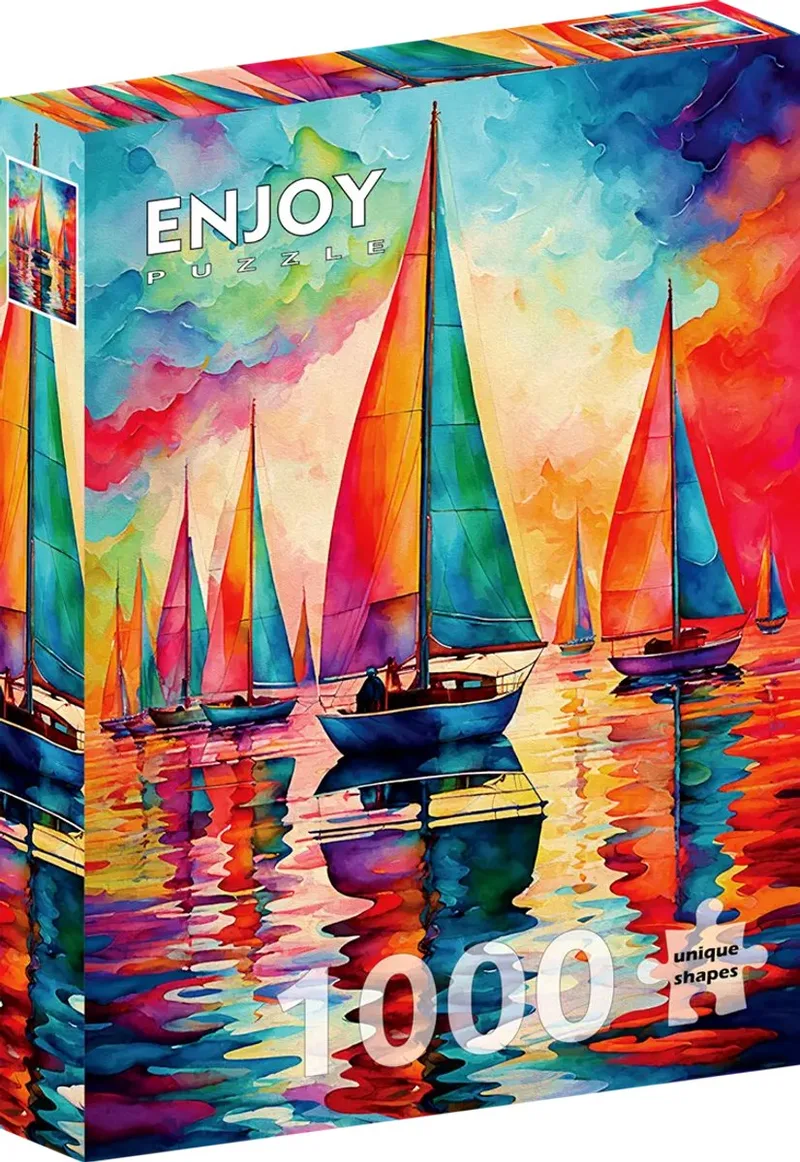 Colorful Sailboats (1000). van Enjoy Puzzle, editie Meerkleurig – doos