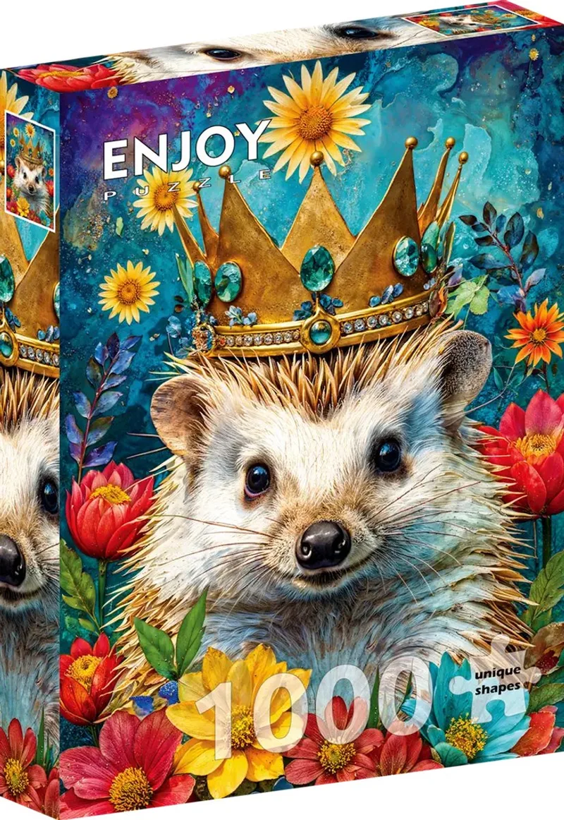 dieren puzzel Crowned Hedgehog 1000 stukjes karton. van Enjoy Puzzle, editie Meerkleurig – doos