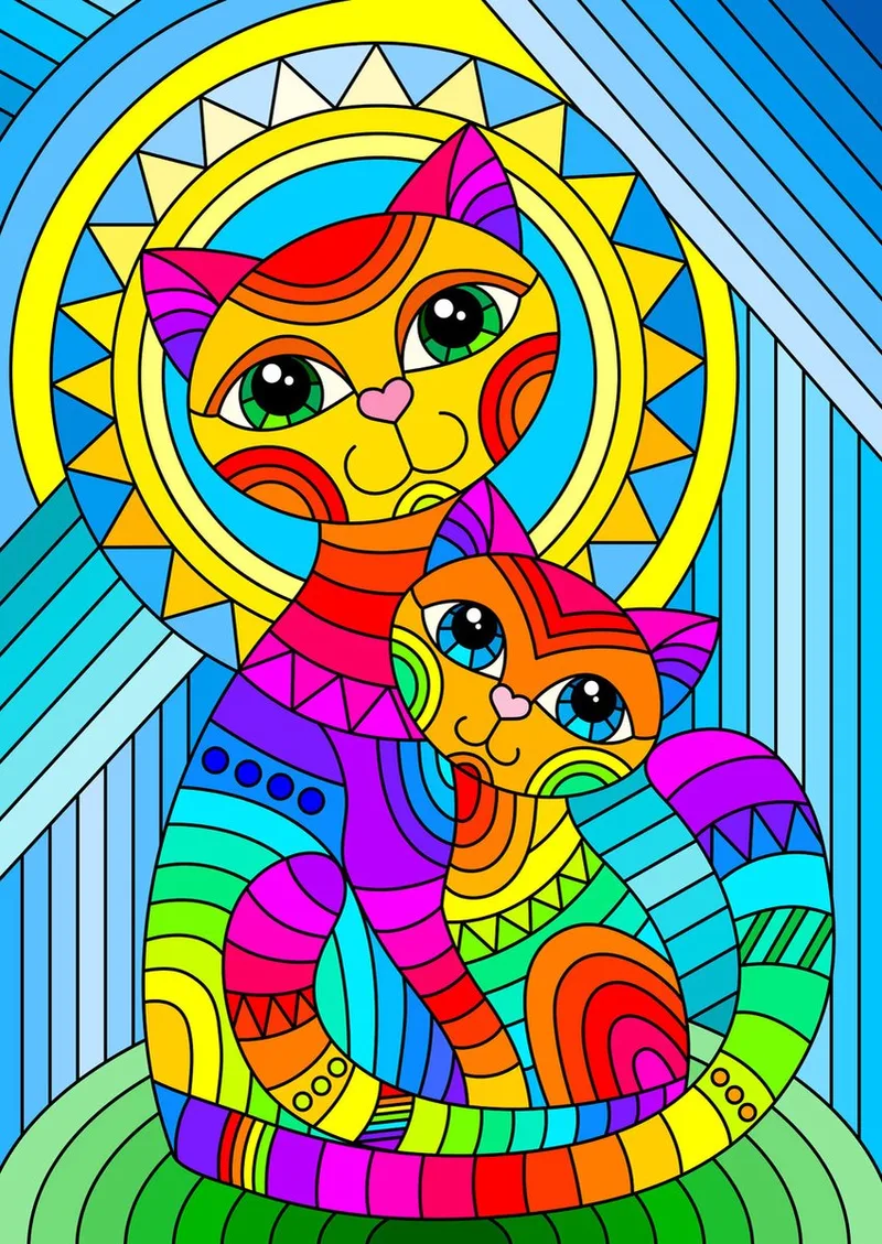 dieren puzzel Inseparable Cat and Kitten - 1000 stukjes. fra Enjoy Puzzle, Flerfarvet-udgave – æske