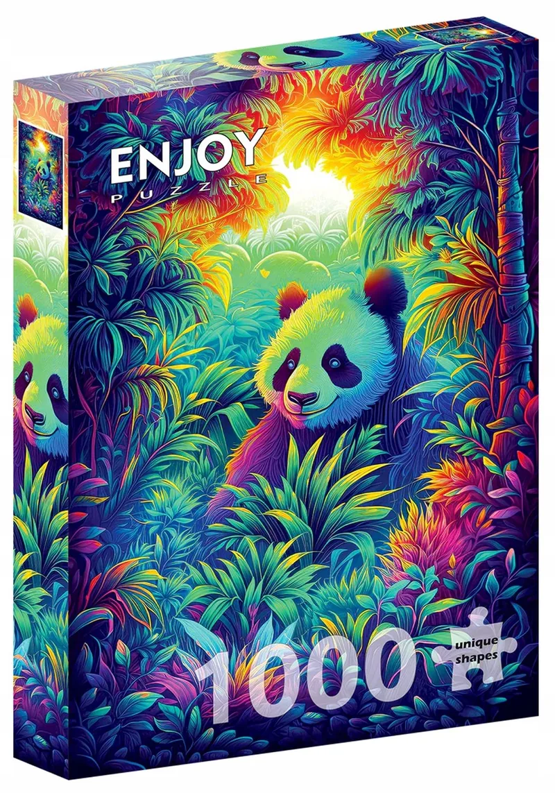 Enjoy Puzzel 1000 Stukjes: Favoriete Plek - Panda, Jungle & Zonsondergang de Enjoy Puzzle, édition Multicolore – boîte