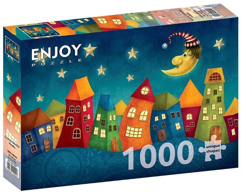 Enjoy Puzzel 1000 Stukjes - Kleurrijke Huizen von Enjoy Puzzle, Ausgabe Mehrfarbig – Schachtel