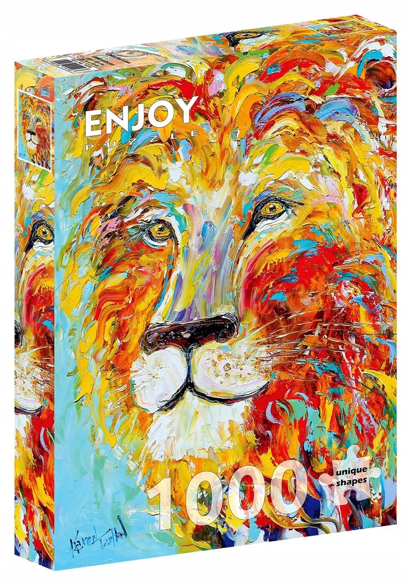 Enjoy Puzzel 1000 Stukjes - Kleurrijke Leeuw fra Enjoy Puzzle, Flerfarvet-udgave – æske