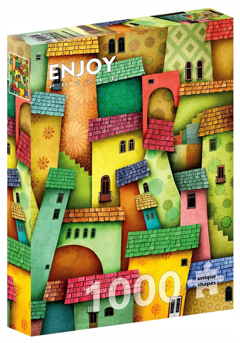 Enjoy Puzzel 1000 Stukjes - Vrolijke Huizen von Enjoy Puzzle, Ausgabe Mehrfarbig – Schachtel