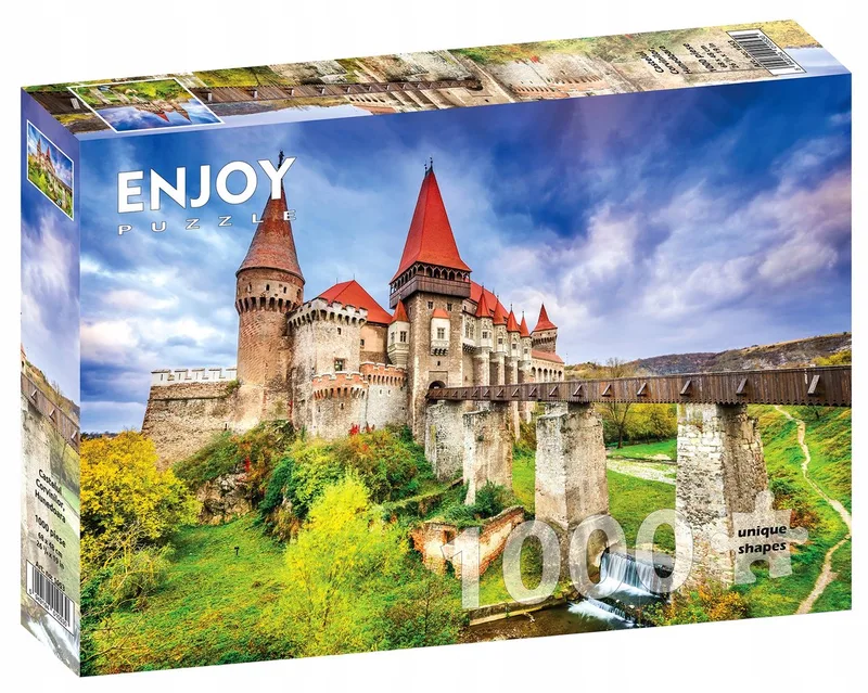 Enjoy Puzzel 1000 Stukken: Kasteel van Hunedoara, Roemenië fra Enjoy Puzzle, Flerfarvet-udgave – æske