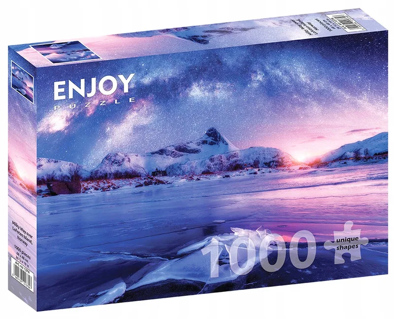Enjoy Puzzel 1000 Stukken: Melkweg Lofoten, Noorwegen fra Enjoy Puzzle, Flerfarvet-udgave – æske