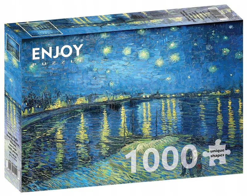 Enjoy Puzzel 1000 Stukken: Sterrennacht aan de Rhône - Van Gogh från Enjoy Puzzle, utgåva Flerfärgad – kartong