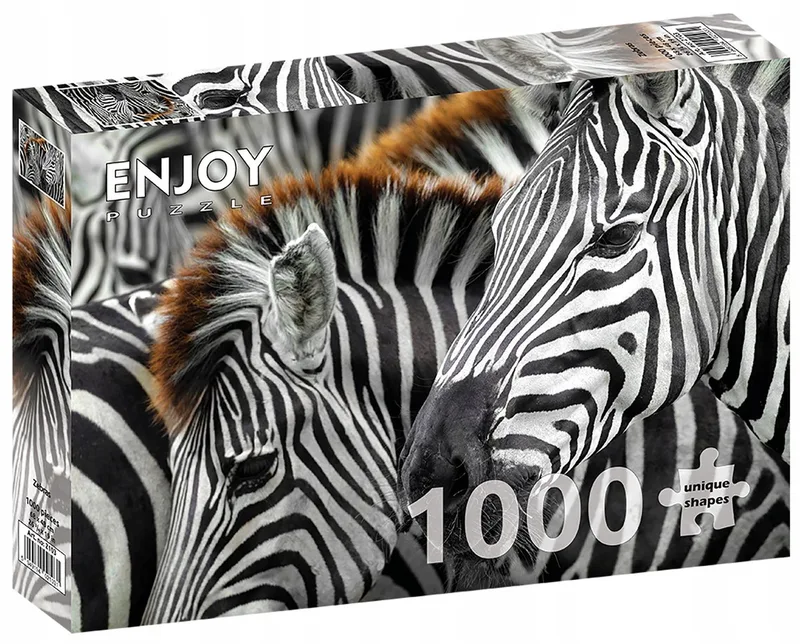 Enjoy Puzzel 1000 Stukken - Zebras von Enjoy Puzzle, Ausgabe Mehrfarbig – Schachtel