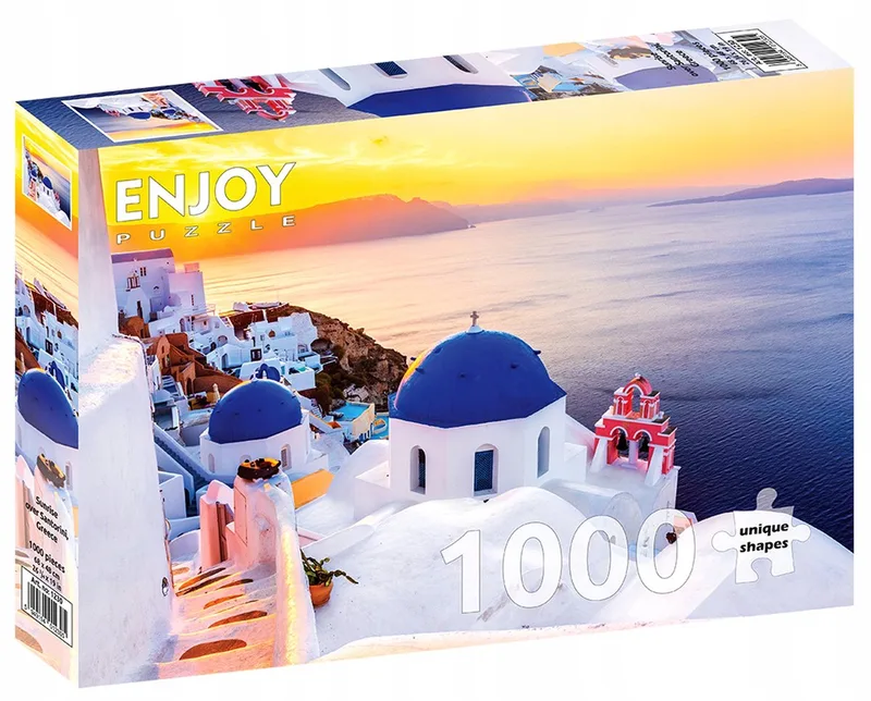 Enjoy Puzzel: Zonsopgang Santorini, Griekenland - 1000 Stukjes de Enjoy Puzzle, édition Multicolore – boîte