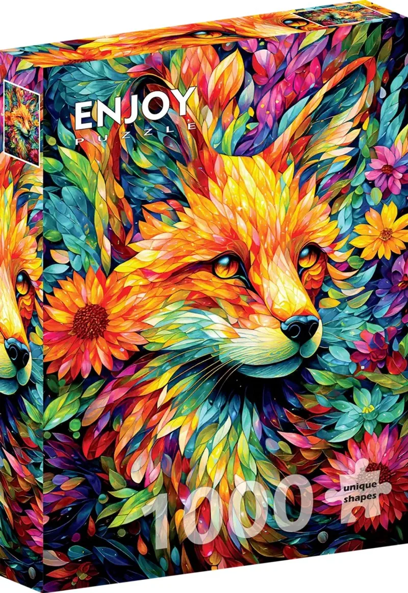 Flower Garden Fox (1000). van Enjoy Puzzle, editie Meerkleurig – doos