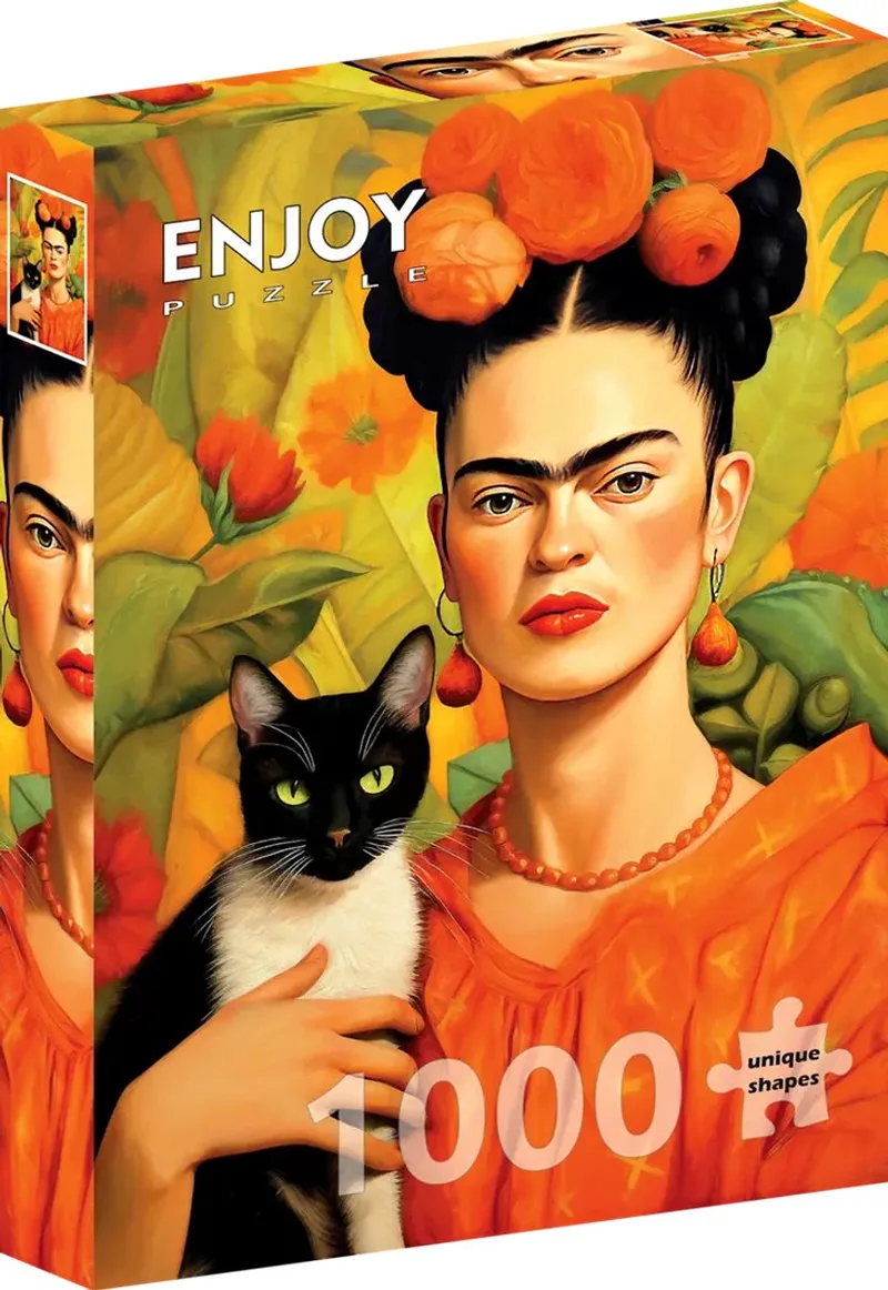 Frida Kahlo and Her Cat (1000). de Enjoy Puzzle, édition Multicolore – boîte