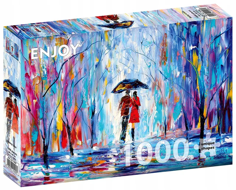 Geniet van Puzzel 1000 Stukjes: Regenachtige Liefde de Enjoy Puzzle, édition Multicolore – boîte