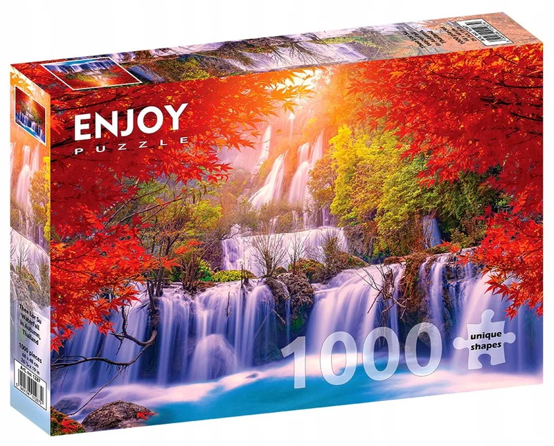 Geniet van Puzzel 1000 Stukken: Waterval Thi Lo Su, Thailand von Enjoy Puzzle, Ausgabe Mehrfarbig – Schachtel