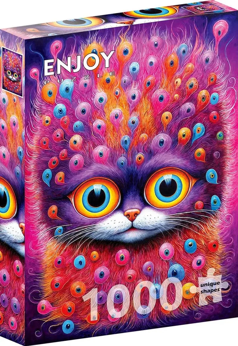 legpuzzel 1000 stukjes - I'm Watching You - kleurrijk katten design. fra Enjoy Puzzle, Flerfarvet-udgave – æske