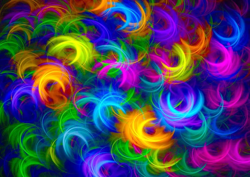 legpuzzel Abstract Neon Feathers - 1000 stukjes volwassenen. de Enjoy Puzzle, édition Multicolore – boîte