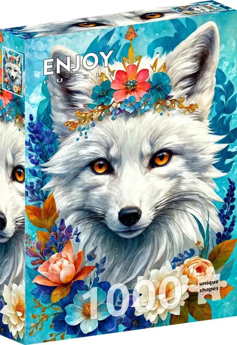 legpuzzel Blooming Snow Fox 1000 stukjes puzzelspel. van Enjoy Puzzle, editie Meerkleurig – doos