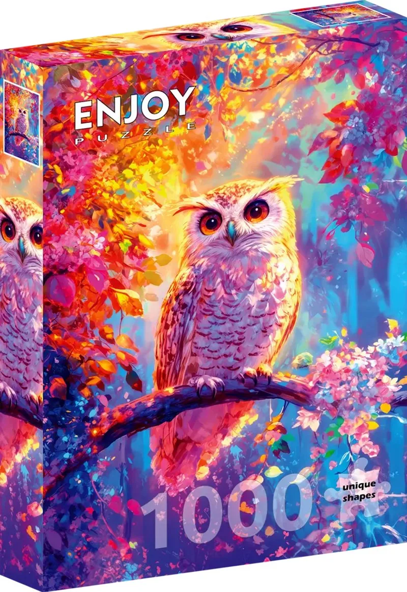 legpuzzel Blossom Owl 1000 stukjes bloemen uil volwassenen. de Enjoy Puzzle, édition Multicolore – boîte
