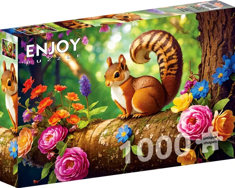 legpuzzel Blossom Squirrel 1000 stukjes dieren. de Enjoy Puzzle, édition Multicolore – boîte