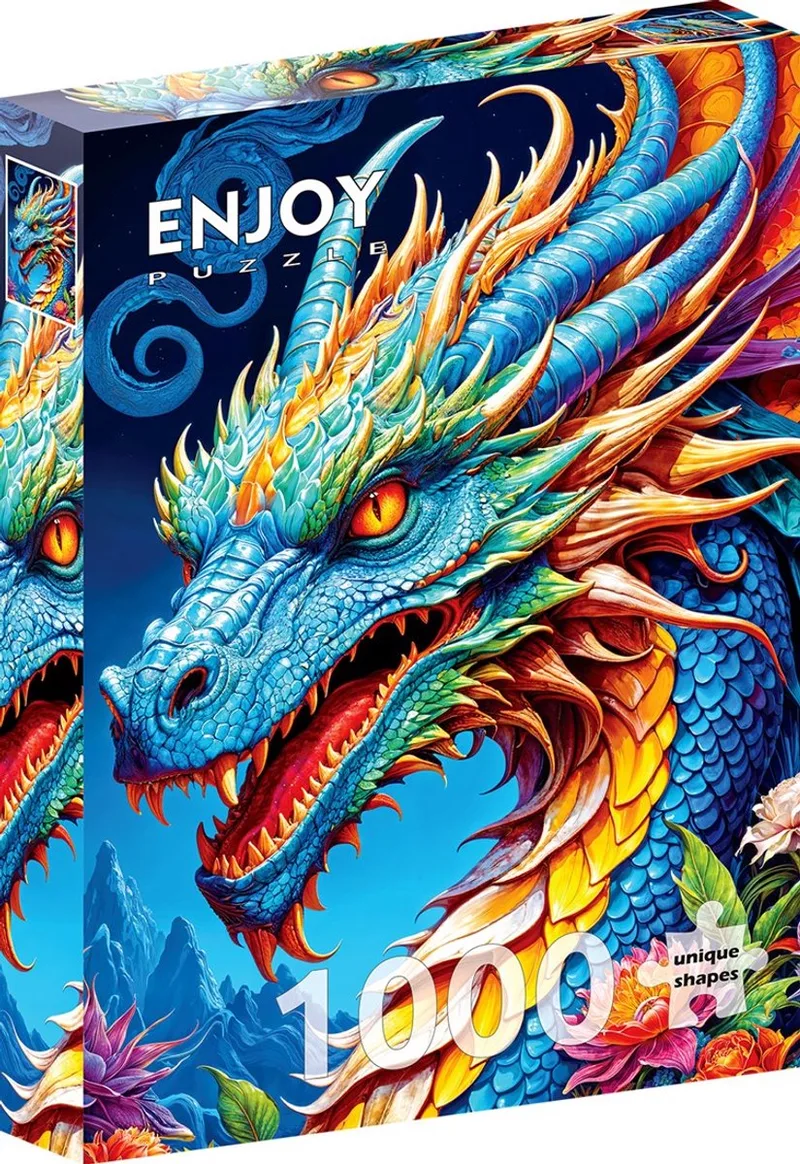 legpuzzel Blue Dragon - 1000 stukjes drakenfantasie. from Enjoy Puzzle, Multicolour edition – box