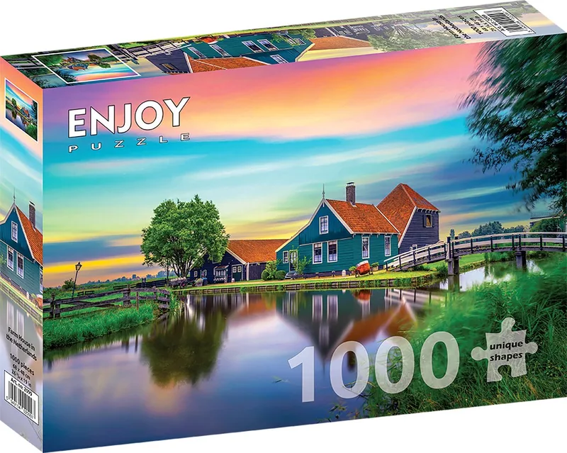 legpuzzel boerderij Nederland 1000 stukjes kleurrijk landschap. von Enjoy Puzzle, Ausgabe Mehrfarbig – Schachtel