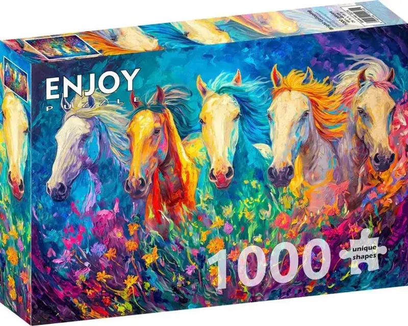 legpuzzel Bright Galloping 1000 stukjes dieren. de Enjoy Puzzle, édition Multicolore – boîte