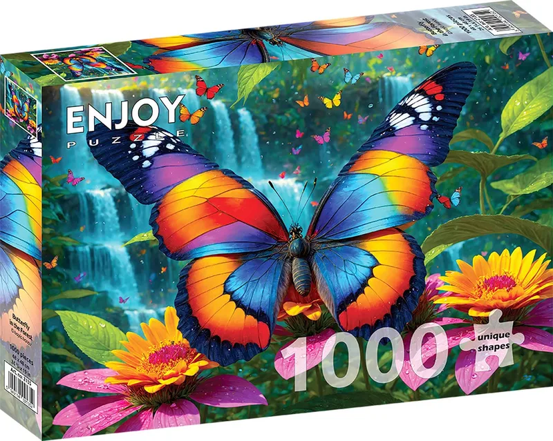 legpuzzel Butterfly in the Forest - 1000 stukjes. van Enjoy Puzzle, editie Meerkleurig – doos