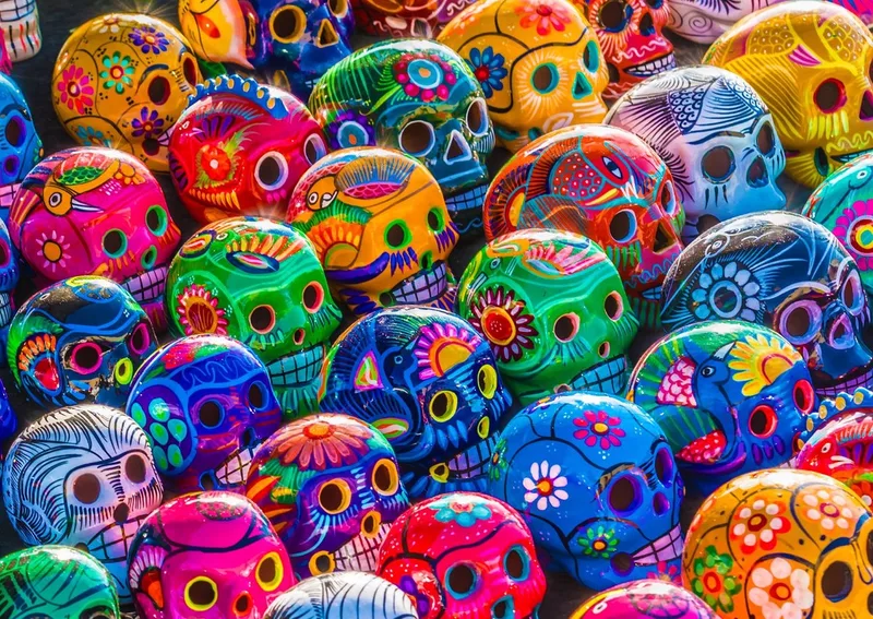 legpuzzel Colorful Skulls - 1000 stukjes kleurrijk design. van Enjoy Puzzle, editie Meerkleurig – doos