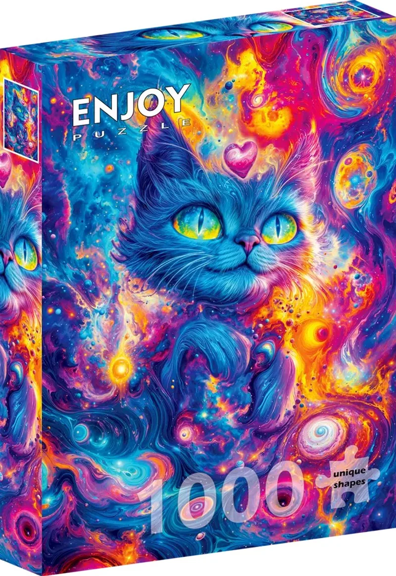 legpuzzel Cosmic Cat 1000 stukjes - katten puzzel volwassenen. van Enjoy Puzzle, editie Meerkleurig – doos