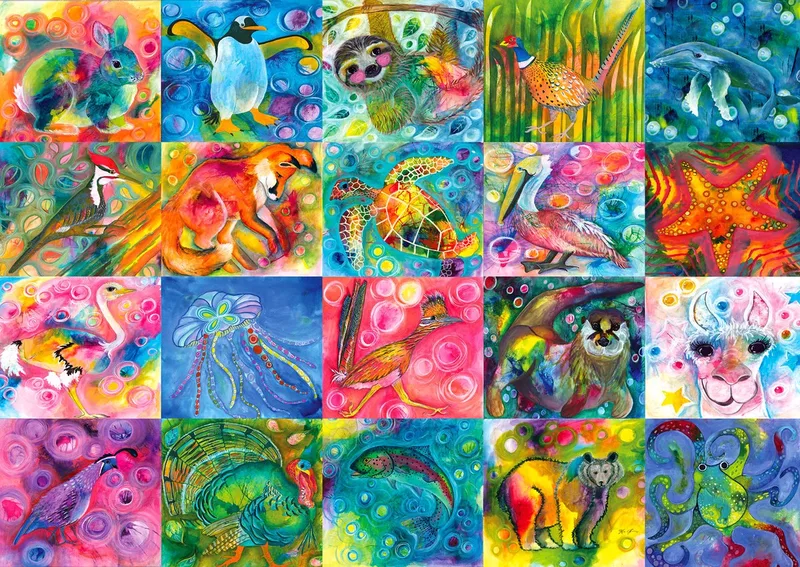 legpuzzel dierenmagie - 1000 stukjes kleurrijk speelgoed. van Enjoy Puzzle, editie Meerkleurig – doos