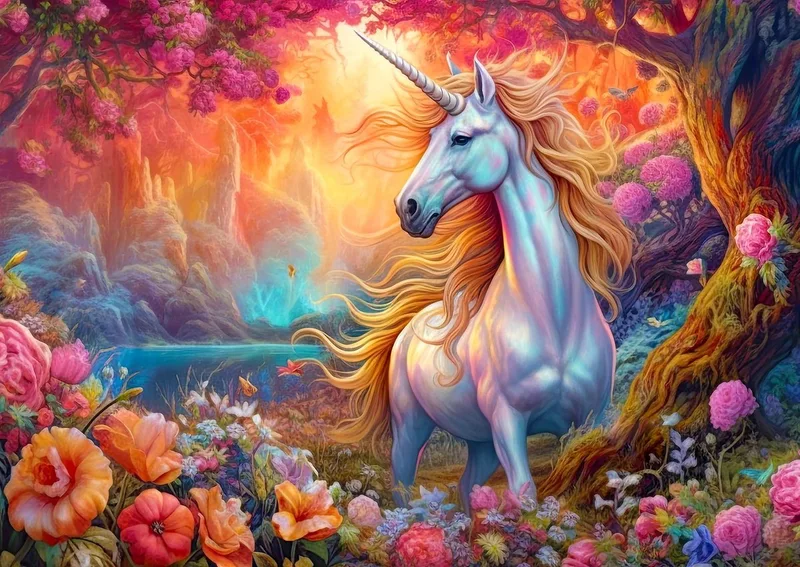 legpuzzel Enchanted Harmony Unicorn - 1000 stukjes magie. van Enjoy Puzzle, editie Meerkleurig – doos