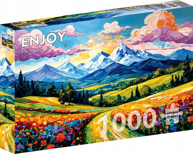 legpuzzel Flowered Valley 1000 stukjes kleurrijk landschap. de Enjoy Puzzle, édition Rouge – boîte
