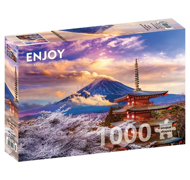 legpuzzel Fuji Mountain in Spring Japan - 1000 stukjes. fra Enjoy Puzzle, Flerfarvet-udgave – æske 3 af 3