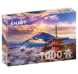 legpuzzel Fuji Mountain in Spring Japan - 1000 stukjes. fra Enjoy Puzzle, Flerfarvet-udgave – æske 2 af 3