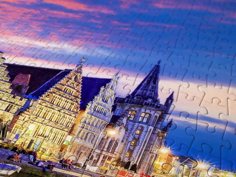 legpuzzel Gent bij schemering België 1000 stukjes. van Enjoy Puzzle, editie Meerkleurig – doos