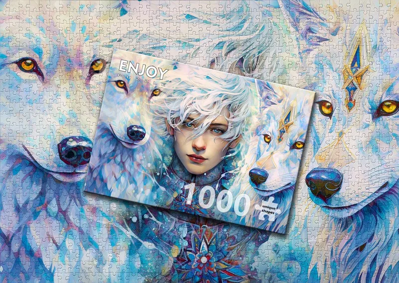 legpuzzel Jack Frost - 1000 stukjes - kleurrijk wintertafereel. from Enjoy Puzzle, Multicolour edition – box