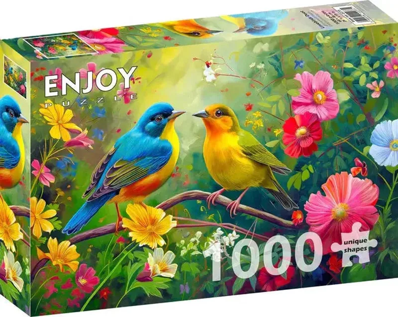 legpuzzel Lovebirds Duet 1000 stukjes kleurrijk karton. de Enjoy Puzzle, édition Multicolore – boîte
