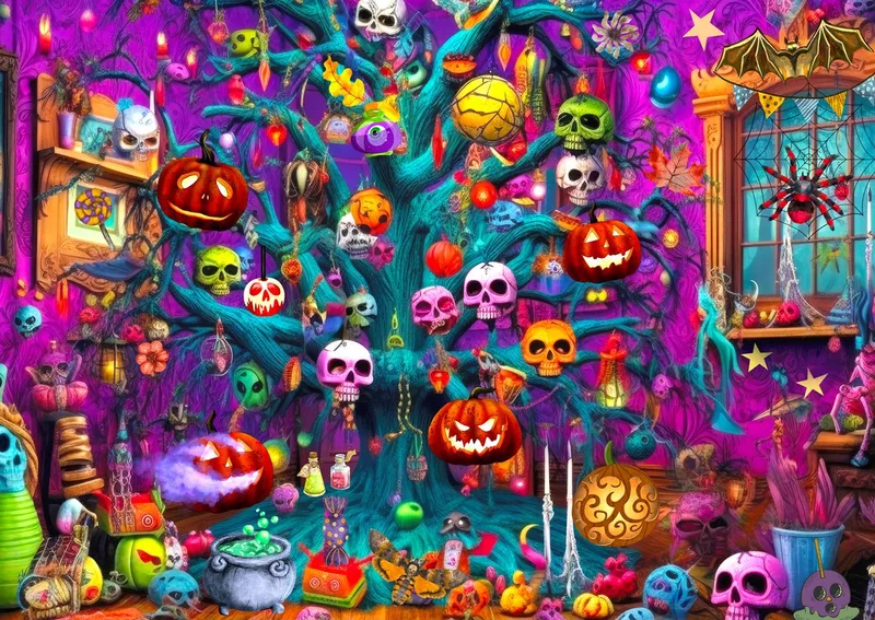 legpuzzel Nightmare Manor - 1000 stukjes Halloween. van Enjoy Puzzle, editie Meerkleurig – doos