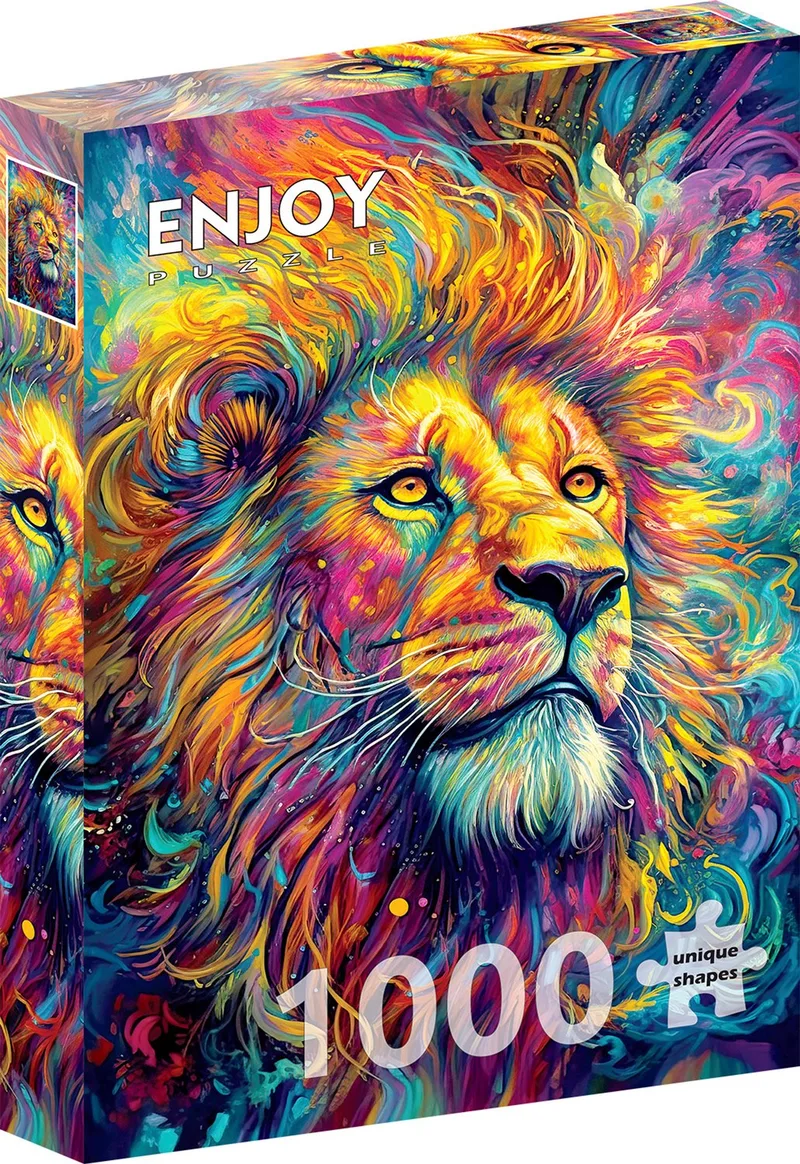 legpuzzel Radiant King - 1000 stukjes kleurrijk leeuw. from Enjoy Puzzle, Multicolour edition – box