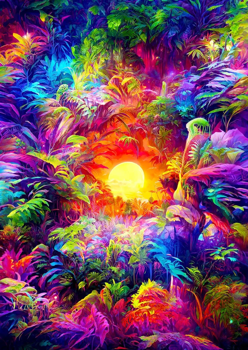legpuzzel Rainbow Tropic - 1000 stukjes kleurrijk. fra Enjoy Puzzle, Flerfarvet-udgave – æske