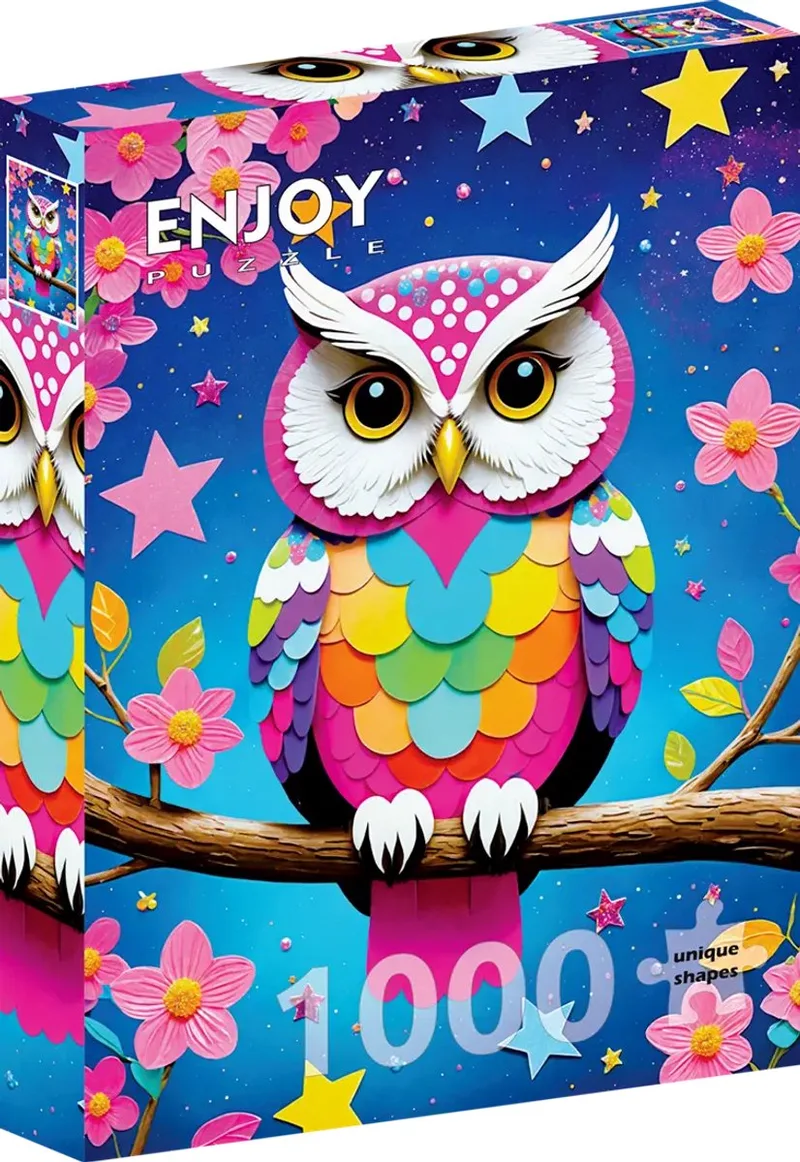 legpuzzel Starry Owl 1000 stukjes kleurrijk karton. van Enjoy Puzzle, editie Meerkleurig – doos