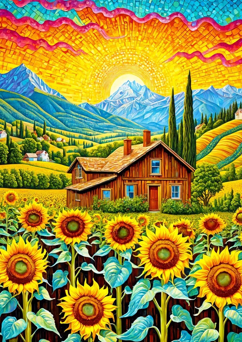 legpuzzel Sunflower House - 1000 stukjes kleurrijk. from Enjoy Puzzle, Multicolour edition – box