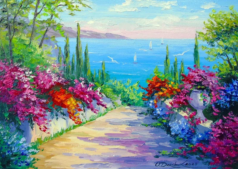 legpuzzel Sunny Road to the Sea - 1000 stukjes puzzelplezier. von Enjoy Puzzle, Ausgabe Mehrfarbig – Schachtel