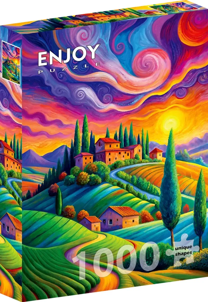 legpuzzel Toscane landschap 1000 stukjes premium kwaliteit. van Enjoy Puzzle, editie Meerkleurig – doos