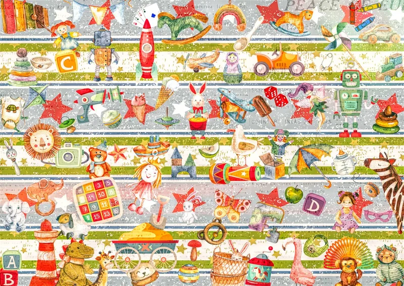 legpuzzel Toyland - 1000 stukjes kleurrijk speelgoed. från Enjoy Puzzle, utgåva Flerfärgad – kartong