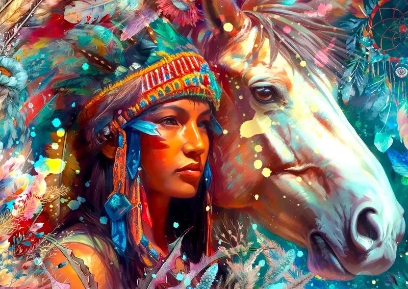 legpuzzel Wild Spirit - 1000 stukjes volwassenen. från Enjoy Puzzle, utgåva Flerfärgad – kartong