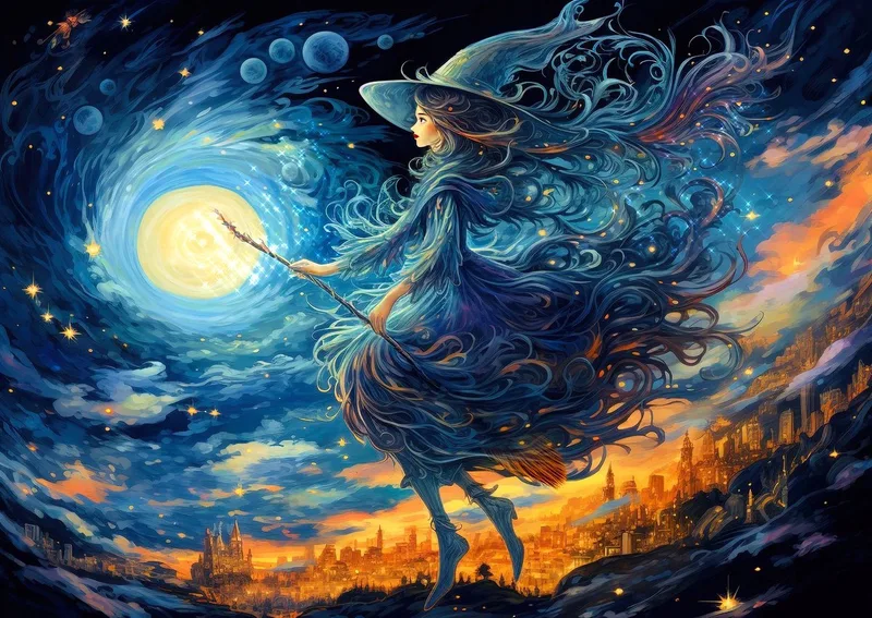 legpuzzel Witch's Night Out - 1000 stukjes magie. van Enjoy Puzzle, editie Meerkleurig – doos