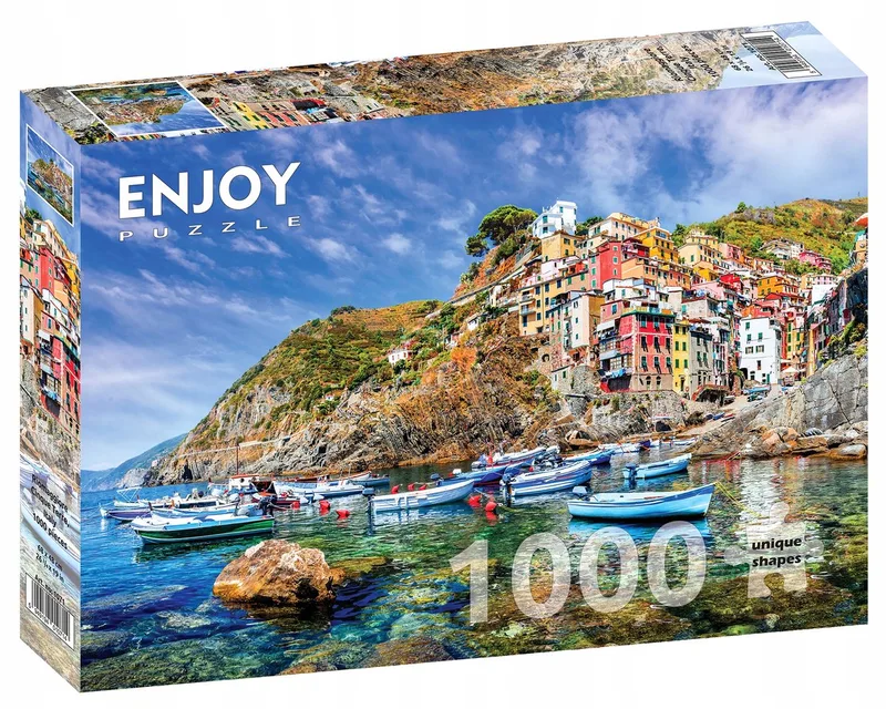 Merkloos Puzzel 1000 Stukjes: Riomaggiore, Cinque Terre, Italië from Enjoy Puzzle, Multicolour edition – box