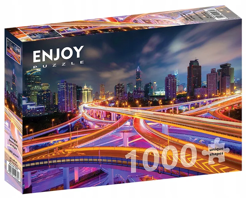 Puzzel 1000 stukjes: Shanghai Night - City Gezicht Azië from Enjoy Puzzle, Multicolour edition – box