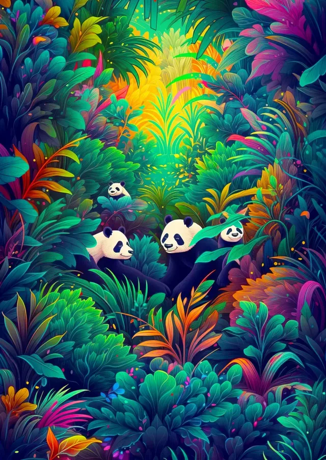 Puzzle Paradis des pandas - 1000 pièces