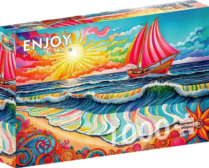 Sailing at Sunrise (1000). van Enjoy Puzzle, editie Meerkleurig – doos