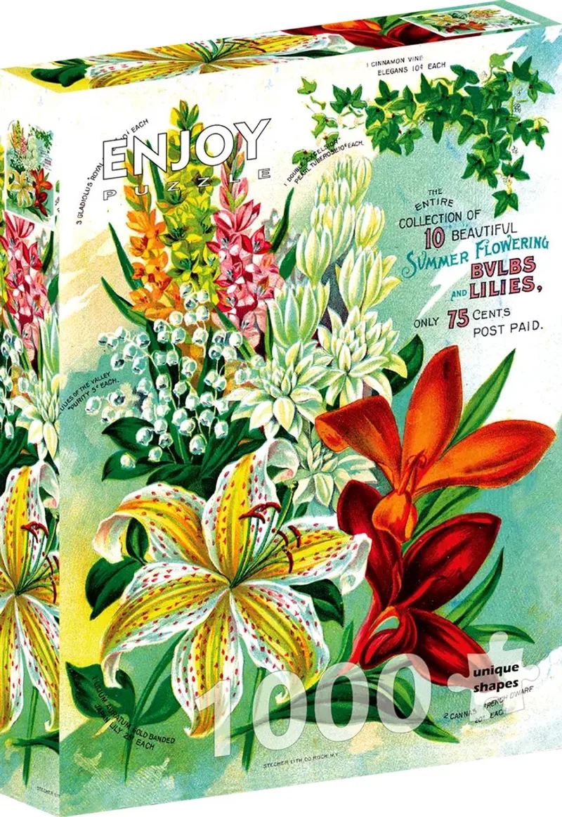 Vintage Flower Catalog Art (1000). de Enjoy Puzzle, édition Multicolore – boîte